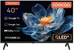 coocaa Smart TV 40 Zoll, 100cm, QLED FHD Fernseher kompatibel mit Google TV, HDR 10,