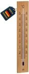 TFA Dostmann Analoges Innen Au&szlig;en Thermometer aus Eichenholz, 12.1059.01, 27,40 cm