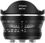 7artisans 6mm f2 APS-C Ultraweitwinkel-Fisheye-Objektiv, Manueller Fokus mit...