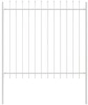 vidaXL Gartenzaun 3 pcs Wei&szlig; 5,1 x 1,5 m Pulverbeschichteter Stahl, Garten &