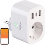 Luminea Home Control Netzteil: WLAN-Steckdose mit Energiekostenmesser, 1 x USB-C 20W,