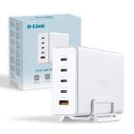 D-Link DCF‑241 240 W GaN‑Ladeger&auml;t (5‑Port USB‑Ladestation mit 4&times; USB‑C