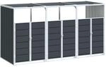 vidaXL M&uuml;lltonnenbox f&uuml;r 3 Tonnen Anthrazit 216x81x115 cm Stahl, 1er