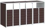 vidaXL M&uuml;lltonnenbox f&uuml;r 3 Tonnen Braun 216x81x115 cm Stahl