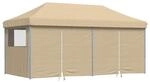 vidaXL Partyzelt Faltbar Pop-Up mit 4 Seitenteilen Beige