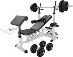 GORILLA SPORTS&reg; Hantelbank mit Gewichten, 40/70/100 kg, 170 cm Hantelstange |...
