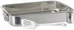 Relaxdays Edelstahl-Br&auml;ter-Set mit Pfannenwender und K&auml;segie&szlig;kanne, silber, 7 x 38