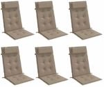 vidaXL Hochlehner Auflage 6 STK., Sitzkissen f&uuml;r Gartenm&ouml;bel Hocker Ottomanen,