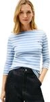 Tommy Hilfiger Damen Slim Cody Boat-NK 3/4SLV WW0WW40589 L/S T-Shirt, Blau (Clear