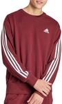 Adidas Herren Essentials French Terry 3-Stripes Sweatshirt, Shadow Red/White, S