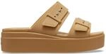 Crocs Damen Brooklyn Buckle Low Wedge Sandal, Umbra, 40 EU, Umber, 39/40 EU