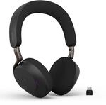 Jabra Evolve3 75 On-Ear Bluetooth Headset kabellos mit Mikrofon, Schwarz | USB-C,