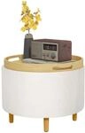 HOMCOM Sitzhocker mit Stauraum mit Klappdeckel 56 x 56 x 42 cm Wei&szlig;