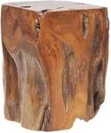 vidaXL Teak Massiv Hocker 30x30x40cm Sitzhocker Block Beistelltisch Holzhocker