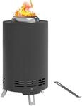 Outsunny Feuerschale &Oslash;16x25cm Tischfeuer Sch&uuml;rhaken Rauchfrei Grau |...