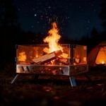 CCLIFE Feuerschale mit Glaskeramik, klappbar tragbar, Feuerschale f&uuml;r Garten...