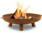 BBQ-Toro Feuerschale &Oslash; 80 cm | Rostoptik | Outdoor Feuerstelle mit DREI...