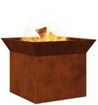 vidaXL Feuerstelle Rostoptik 50 x 50 x 40 cm Wetterfeststahl