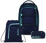 Satch Pack Schulrucksack Set 3tlg. inkl. Schlamperbox und Sportbeutel (Ocean...