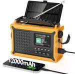 DAB/DAB+/UKW Digitalradio mit Bluetooth, Notfallradio mit Solar und Kurbel | Tragbare