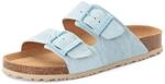 Tamaris Damen Fu&szlig;bett Pantolette Leder flach, blau, 37 EU