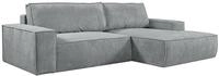 PASCAL MORABITO Ecksofa mit Schlaffunktion - Ecke Rechts - Kord - Hellgrau -...