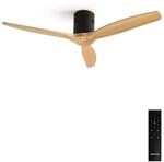 CREATE / WINDCALM M/Deckenventilator ABS Schwarz Hellesholzfl&uuml;gel-Optik mit