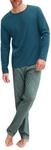 CALIDA Relax Streamline Pyjama, Schlafanzug, lang Herren, aus 100% Baumwolle deep