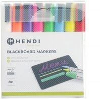 HENDI Kreidemarker, wei&szlig;, rot, blau, gr&uuml;n, gelb, violett, orange und rosa, 8