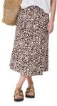 Damen Midi-Rock mit Volants und Print