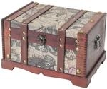 HMF Schatztruhe aus Holz, kleine Schatzkiste f&uuml;r Kindergeburtstag | 29 x 20 x...