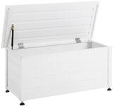 Beliani Gartentruhe 190L Aluminium wei&szlig; wasserfest Kissenbox Auflagenbox...