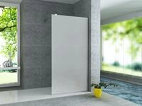 ALONI Walk In Dusche 140x200 cm - begehbare Duschwand aus Milchglas satiniert,