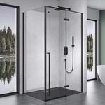 Mai & Mai Duschkabine Schwarz 90x100cm Eckdusche Duschabtrennung 6mm ESG inkl.