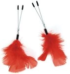 Erotic Fashion ra7839 Nippelklammern, silber-rot Metall justierbar, 1er-Pack (1 x 1