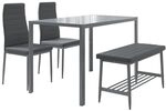 Vicco Esstisch-Set Grand, Grau, 120 x 70 cm 4-teiliges Set, zur Verwendung als