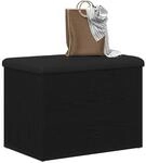 vidaXL Sitzbank mit Stauraum Schwarz Eichen-Optik 62 x 42 x 45 cm,