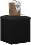 vidaXL Sitzbank mit Stauraum Schwarz Eichen-Optik 42 x 42 x 45 cm,