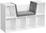 FineBuy Sitzbank mit Stauraum Garderobe Regal Wei&szlig; 100 cm Standregal Garderobenbank