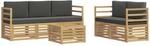 vidaXL Sofagarnituren Massivholz Akazie, Garten Lounge, langlebige Ecksofa, Moderne