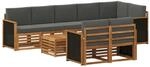 vidaXL Sofasets Massivholz Akazienholz Gartensofa, Modularer Abschnitt, moderne