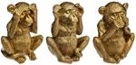 Atmosphera - Set aus 3 Statuen "Weise Affen" - Kunstharz - golden H 17 cm - Gold
