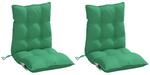 vidaXL Niedriglehner Auflagen 2 STK., Gartenstuhlauflagen mit B&auml;nder,...