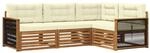 vidaXL Outdoor-Sofagarnitur mit Kissen 4 pcs Natur und Creme, Patio Lounge,...