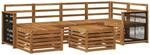 vidaXL Ecksofa Set 6 pcs Natur Massivholz Akazie, Outdoorsofa, modernes...