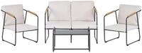 Beliani Industrielles Gartensofa Set Aluminium Lounge Set 4 Sitzer Set mit Tisch