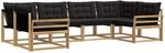 vidaXL Outdoor-Sofagarnitur mit Kissen 6 pcs Wei&szlig; und Schwarz, Garten-Sofa,...