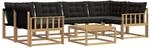 vidaXL Outdoor-Sofagarnitur 7 pcs Wei&szlig; und Schwarz 79 x 79 x 37 cm, Garten, modernes