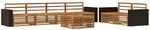 vidaXL Outdoor-Sofagarnitur 7 pcs Natur Massivholz Akazie, Garten-Lounge,...