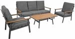 DEGAMO Loungeset Gartenset Calgary 4-teilig, Aluminium anthrazit + Kunstholz,...